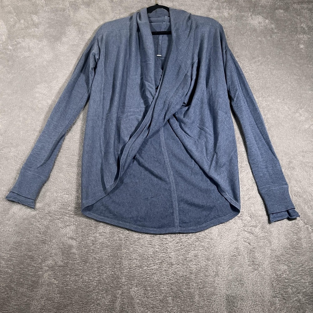 Lululemon Iconic Sweater Wrap Womens Medium Heathered Blue To and From Loose